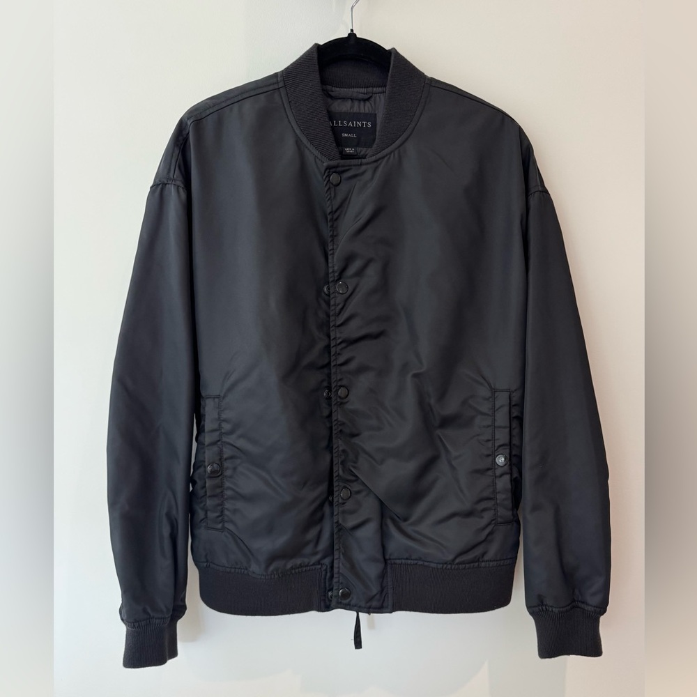 All Saints Men's Charcoal Bomber Jacket